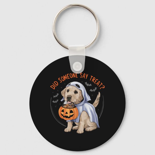 Spök Labradorgalpy Treats Halloween Labrador Hund Nyckelring (Framsida)