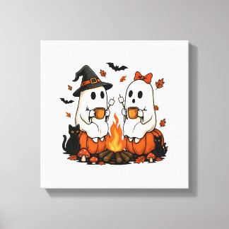 Spök lägereld Halloween Canvastryck