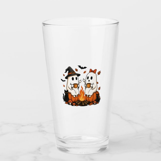 Spök lägereld Halloween Glaskopp (Framsida)