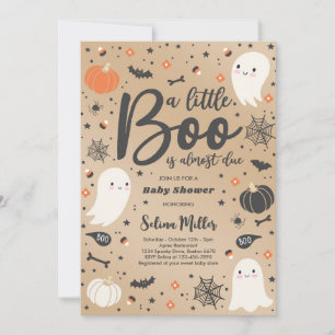 Spök-Lilla Boo Förväntas Halloween Baby Shower Inbjudningar