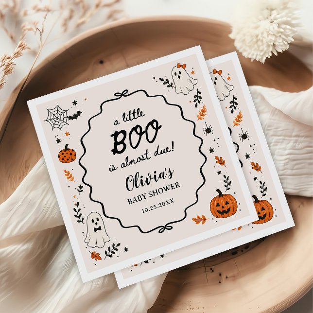 Spök-Lilla Boo Förväntas Halloween Baby Shower Pappersservett (Skapare uppladdad)