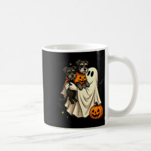 Spök Miniature Schnauzer Hund Halloween  Kaffemugg