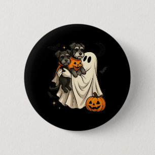 Spök Miniature Schnauzer Hund Halloween Knapp