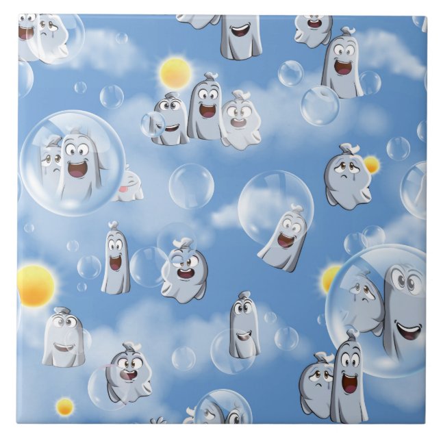 Spök Mönster Kakelplatta (Framsidan)