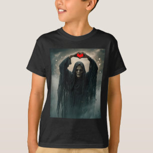 Spök rött hjärta händer skrämmande ansikte hallowe t shirt