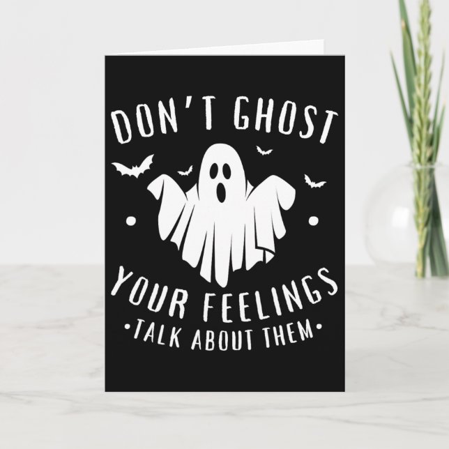 Spöka inte dina känslor Halloween Psykisk hälsa  Kort (Framsida)