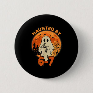 Spökad av 67 Halloween Ghost Six Seven Gen Alpha Knapp