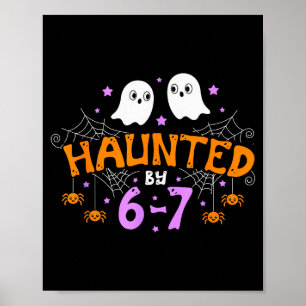 Spökad Av 67 Roliga Six Seven Meme Halloween Kosty Poster