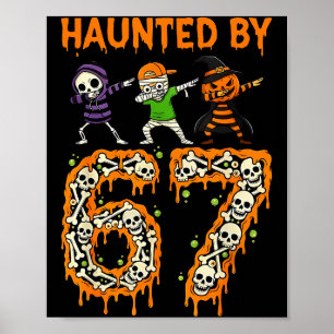 Spökad Av 6-7 Halloween Skelett Dabbing Meme Män Poster