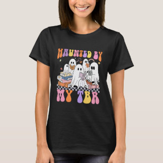 Spökad av mina TBR söta spöken bok läsande lärare T Shirt