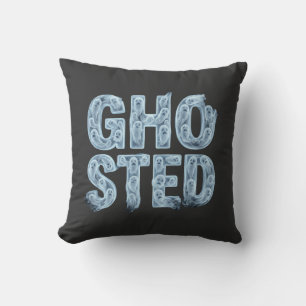 Spökad genomskinlig spöktypografi rolig dejting kudde