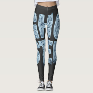 Spökad genomskinlig spöktypografi rolig dejting leggings