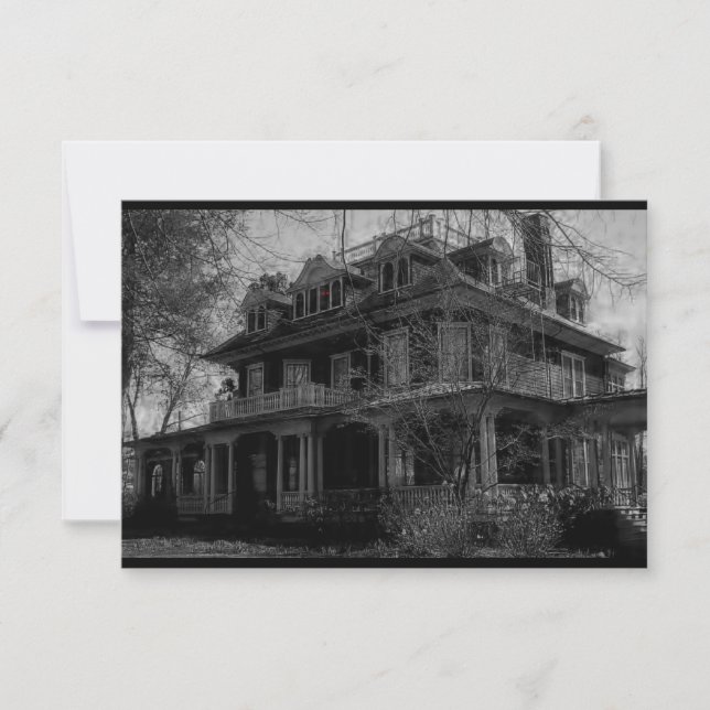 Spökad herrgårdpartyinbjudan inbjudningar (Framsida)