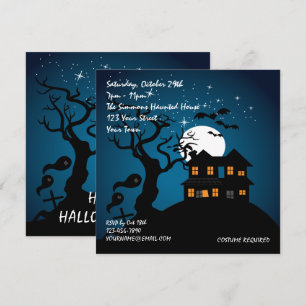 Spökad hushalloween fest inbjudningar
