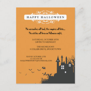 Spökad hushalloween festinbjudan inbjudningar