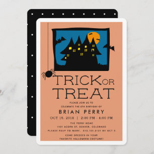 Spökad husHalloween födelsedagsfest inbjudan