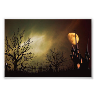 Spökad husHalloween plats Fototryck