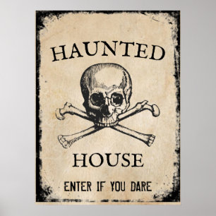 Spökad husHalloween stötta Poster