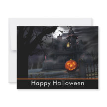 Spökad läskig pumpahalloween fest för hus