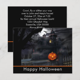 Spökad läskig pumpahalloween fest för hus inbjudningar
