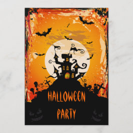 Spökad slotthalloween fest inbjudningar