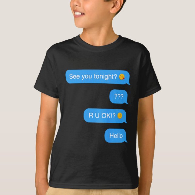 Spökad textmeddelande rolig Halloween T Shirt (Framsida)