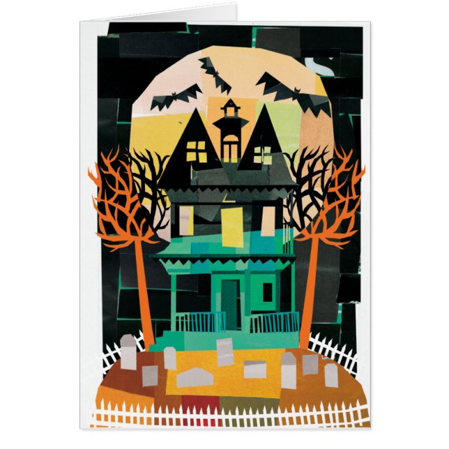 Spökade husspökar hälsningskort (Framsidan)