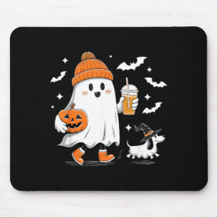 Spökande Dachshund Skräckig Säsong Halloween Musmatta