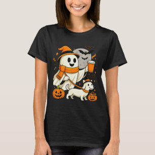 Spökande Dachshund Skräckig Säsong Halloween T Shirt