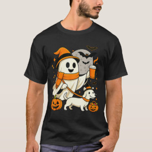 Spökande Dachshund Skräckig Säsong Halloween T Shirt