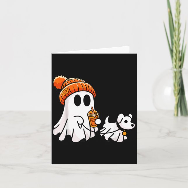 Spökande hund rolig Halloween-kostym Kort (Framsida)