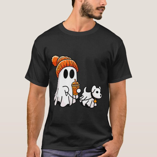 Spökande hund rolig Halloween-kostym T Shirt (Framsida)