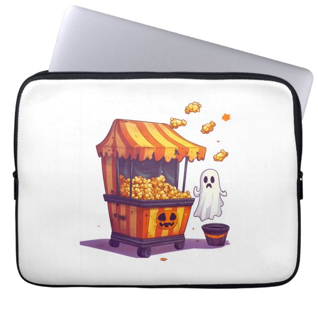 Spökande Popcornstånd Laptop Fodral (Framsidan)