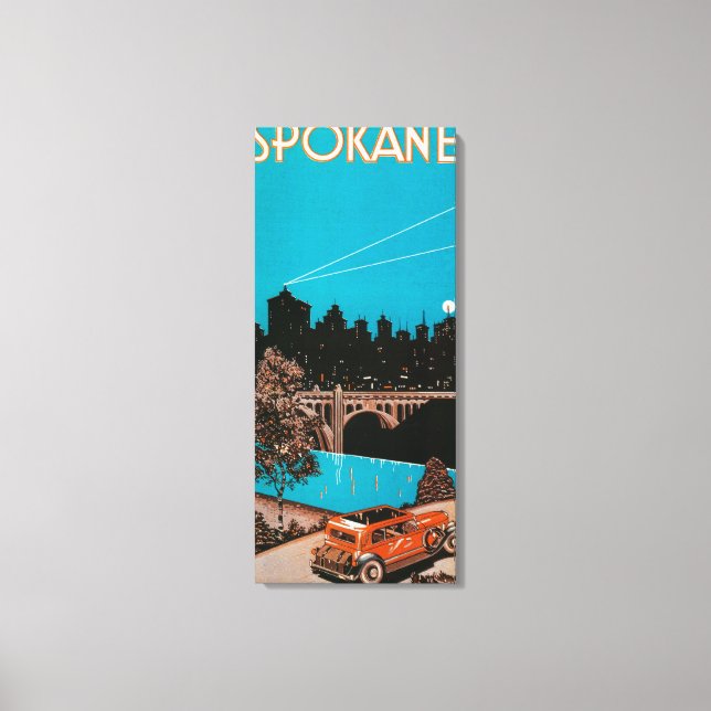 Spokane Advertising Poster #1Spokane, WA Canvastryck (Framsida)