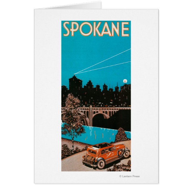 Spokane Advertising Poster #1Spokane, WA Hälsningskort (Framsidan)