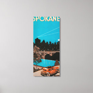 Spokane advertizingaffisch #1Spokane, WA Canvastryck