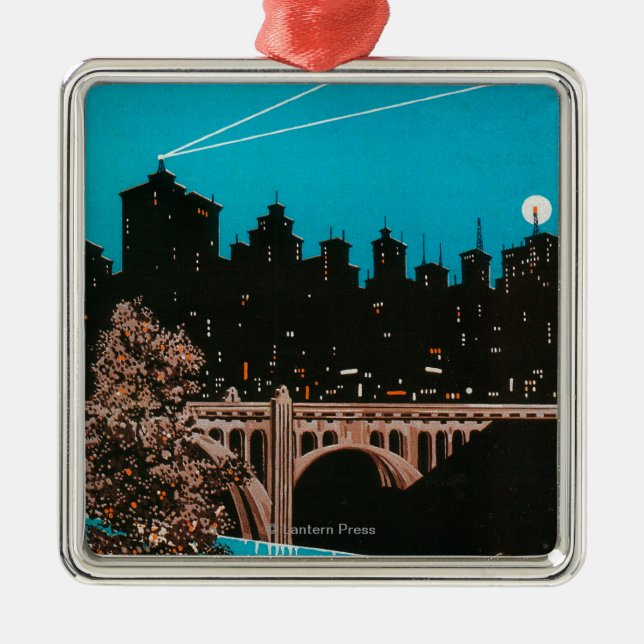 Spokane advertizingaffisch #1Spokane, WA Julgransprydnad Metall (Framsidan)