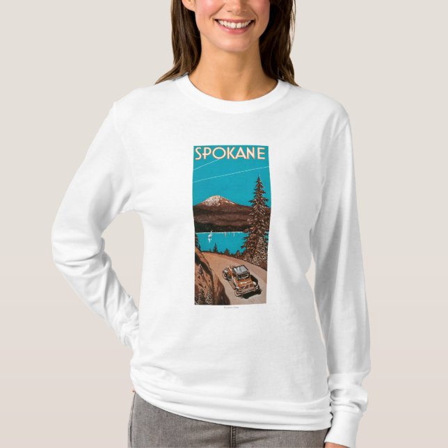 Spokane advertizingaffisch #2Spokane, WA Tee Shirt (Framsida)