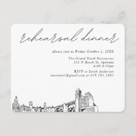 Spokane Bröllop Elegant Rehearsal Middag Tilläggskort