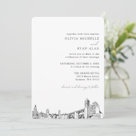 Spokane Bröllop Elegant Skyline-inbjudan Inbjudningar