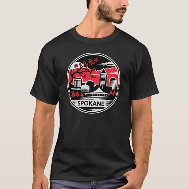 Spokane City Washington USA T Shirt (Framsida)