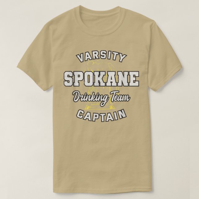 Spokane Drinking Team kapten Washington Beer Kärle T Shirt (Design framsida)