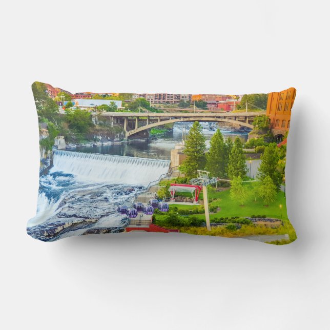 Spokane Falls Washington Dekorativ kudde (Framsida)