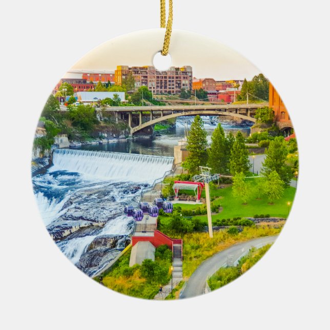 Spokane Falls Washington Julgran Ornament (Framsidan)