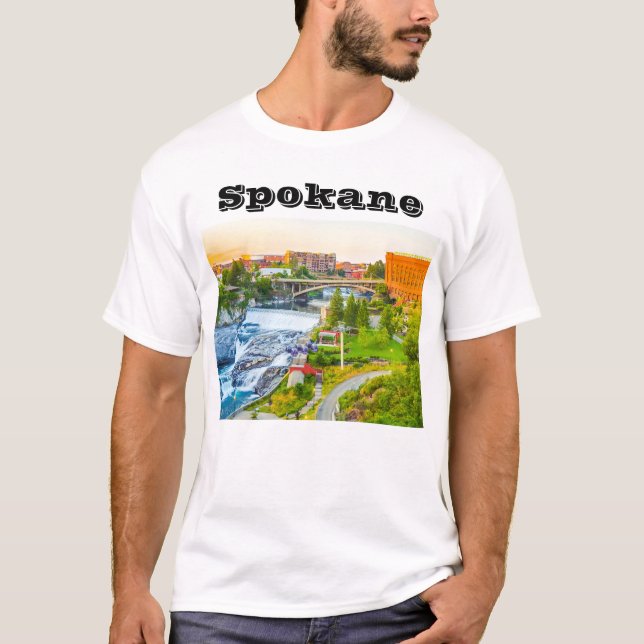 Spokane Falls Washington T-Shirt (Framsida)