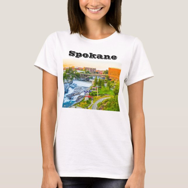 Spokane Falls Washington T-Shirt (Framsida)