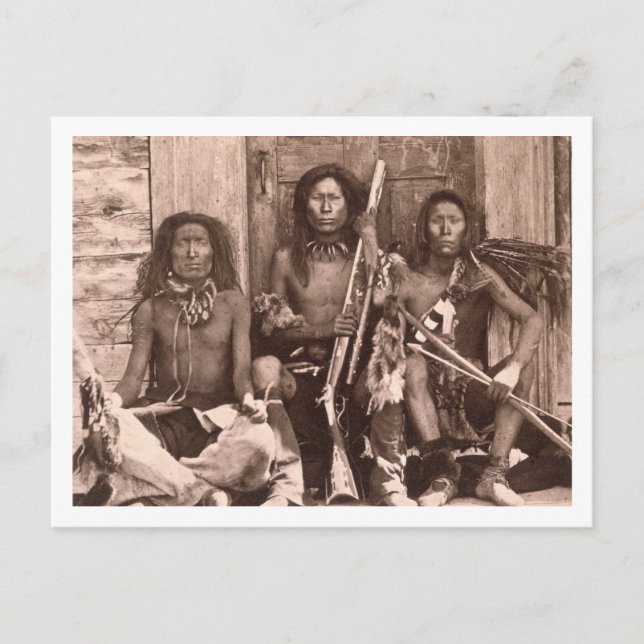 Spokane indians, 1861 (b/w bild) vykort (Framsida)
