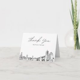 Spokane Skyline Skiss Blank Tacksamhetskort Tack Kort