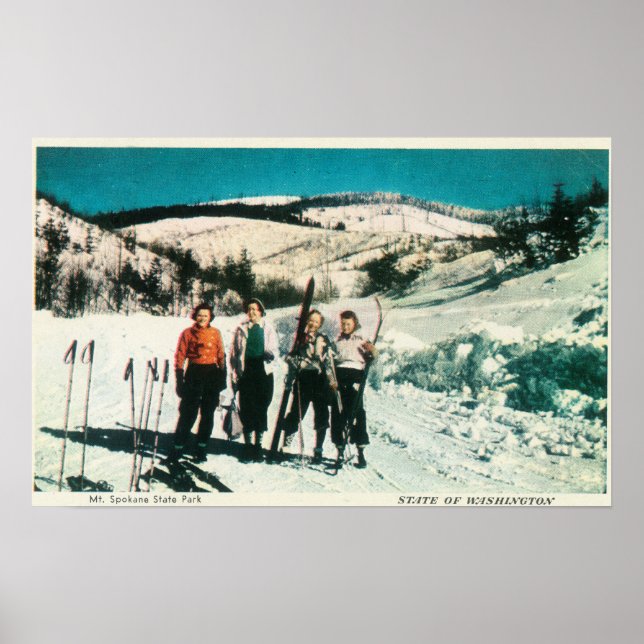 Spokane State Park Dam SkiingWashington Poster (Framsidan)