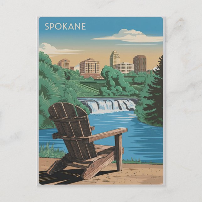 Spokane Vintage Vykort (Framsida)